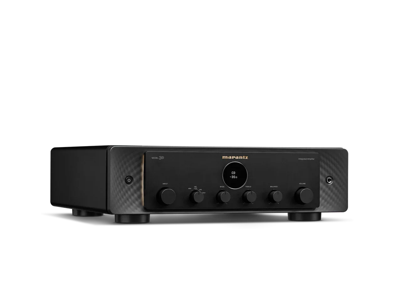 Marantz Model 30 black integrated amplifier front view, high-end audio equipment at The Source AV