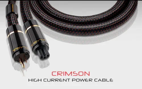 Clarus high-end audio power cables with carbon fiber and gold accents, The Source AV