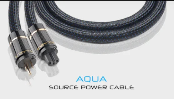 Clarus Aqua MKII source power connector audio cable, black and gold, at The Source AV