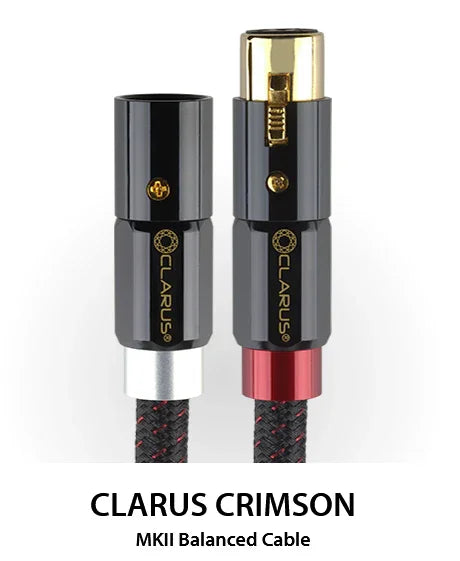 Clarus Crimson MKII balanced audio cable with black connectors for high-end sound equipment
