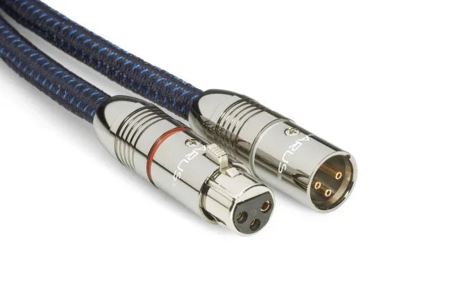 High-quality XLR audio cable with braided jacket and silver connectors on white background