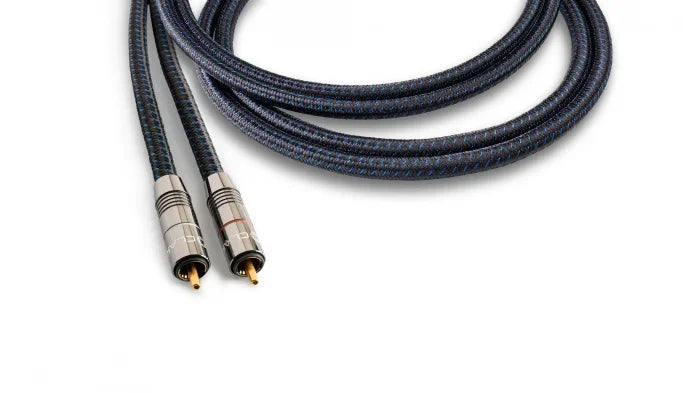 High-quality braided RCA audio cable with gold-plated connectors from The Source AV