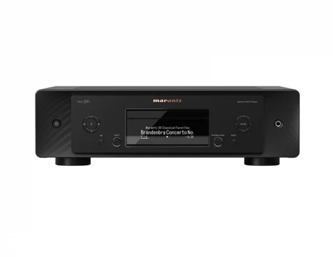 Marantz SACD 30n black network SACD player, front studio angle, audio equipment