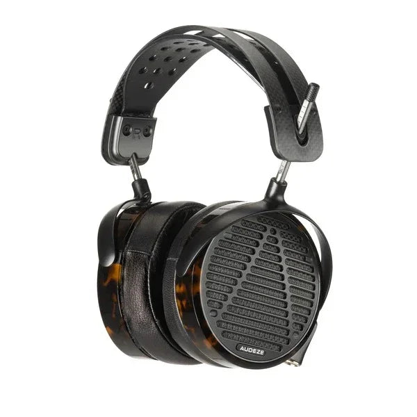Audeze over-ear planar magnetic headphones with black grill and tortoiseshell ear cups