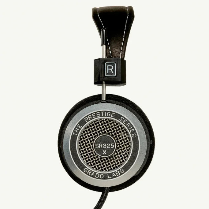 Grado Labs SR325x Prestige Series headphone, silver mesh earcup, premium audio gear