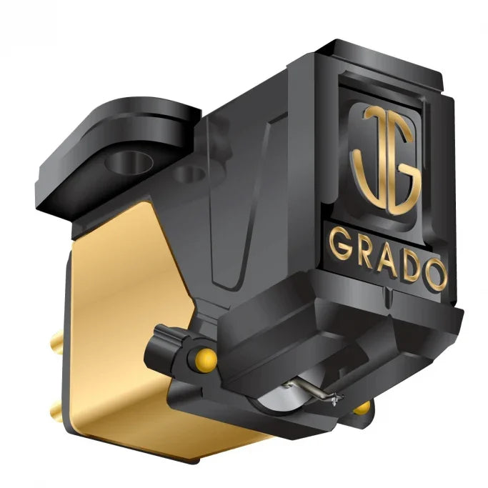 Grado black and gold phono cartridge for turntables, high-fidelity audio equipment at The Source AV