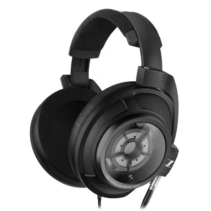 Sennheiser open-back over-ear headphones with visible drivers, premium audio gear at The Source AV