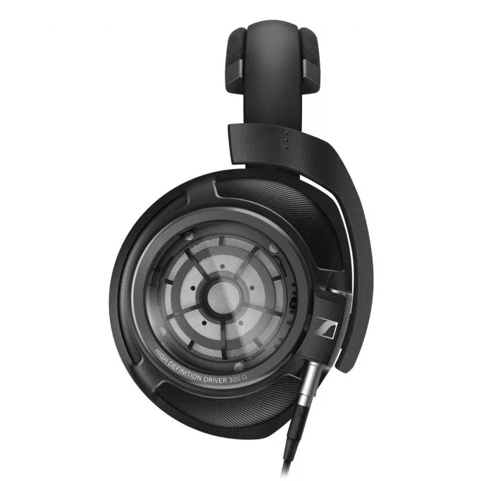 Sennheiser open-back over-ear headphones with visible drivers, premium audio gear at The Source AV