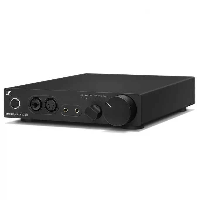 Sennheiser HDV 820 headphone amplifier, black, front panel connectors, at The Source AV
