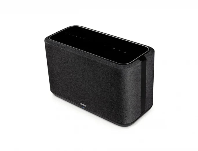 Denon Home 350 black wireless speaker angled view, available at The Source AV