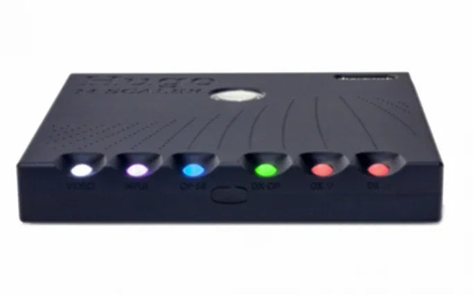 High-end audio DAC device with colored LED indicators, sold by The Source AV