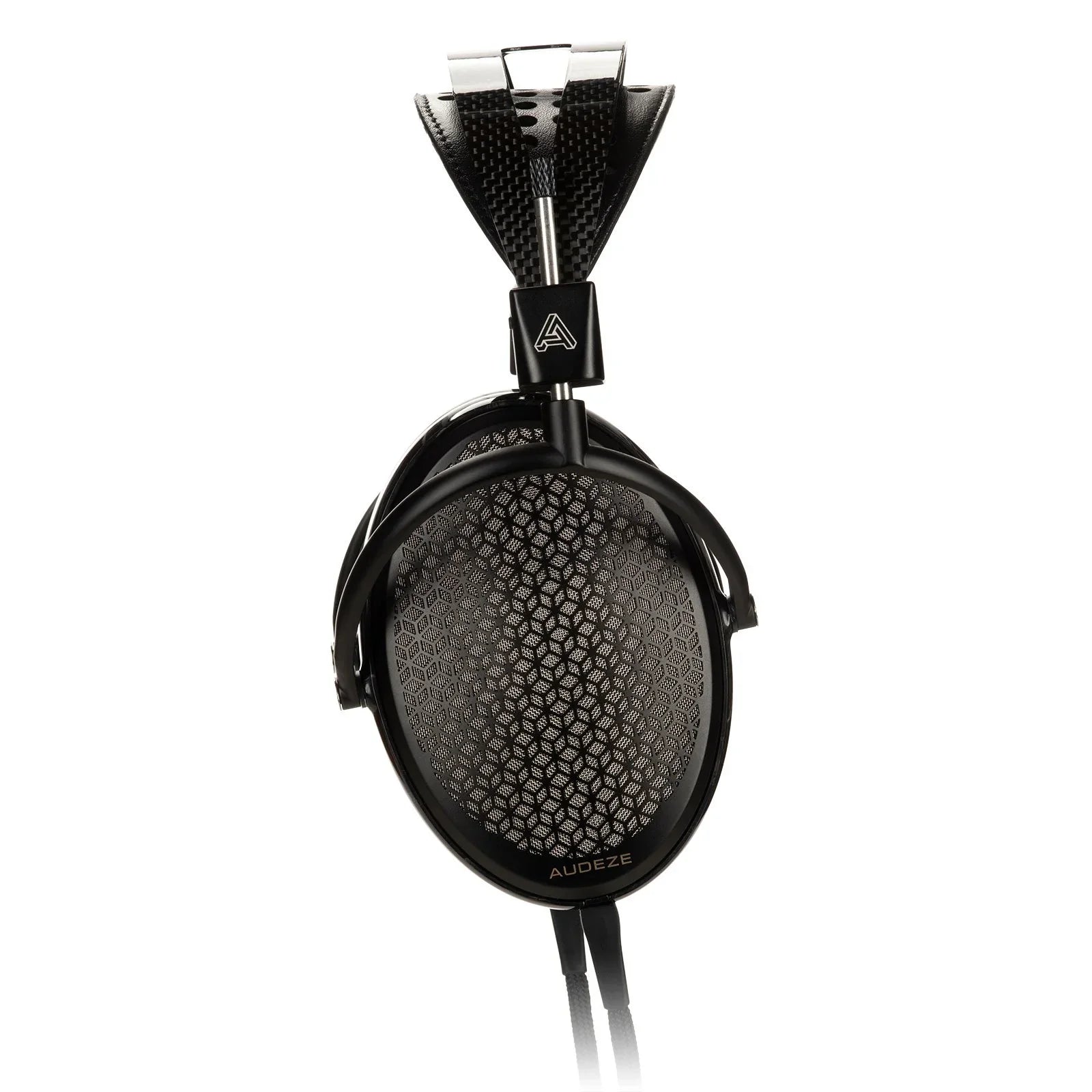 Audeze CRBN high-end black over-ear headphones with geometric grill design at The Source AV