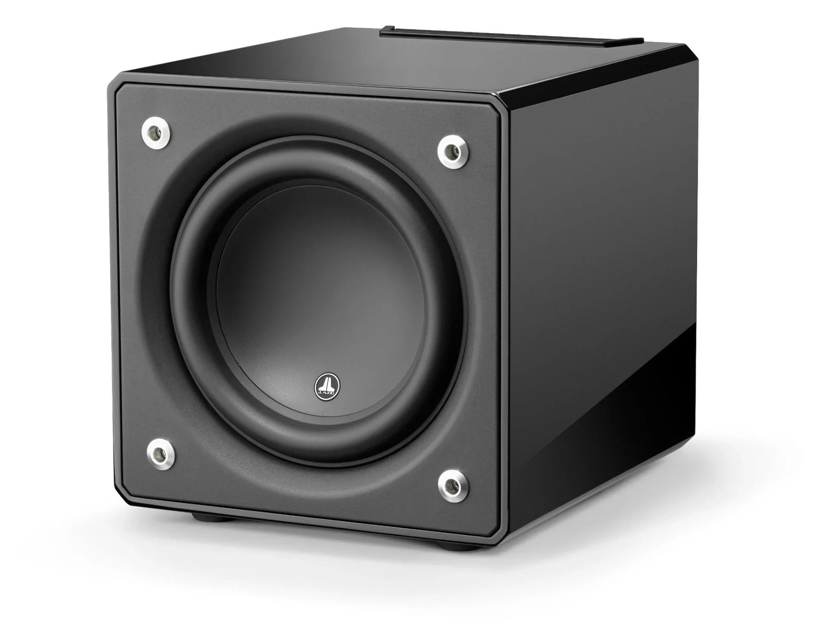 Gloss black JL Audio subwoofer for home theater, featured by The Source AV