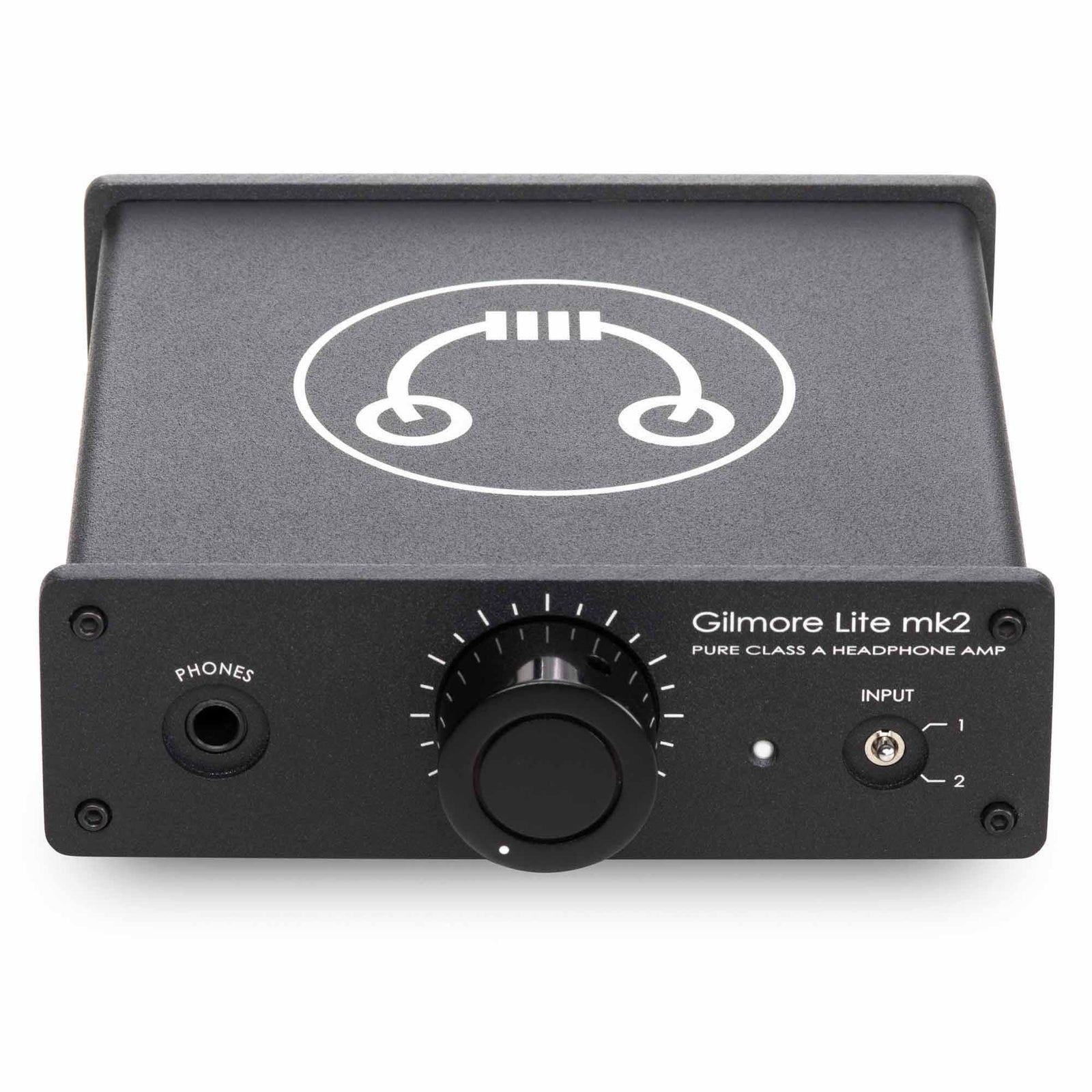 Gilmore Lite mk2 headphone amplifier front view, high quality audio equipment at The Source AV