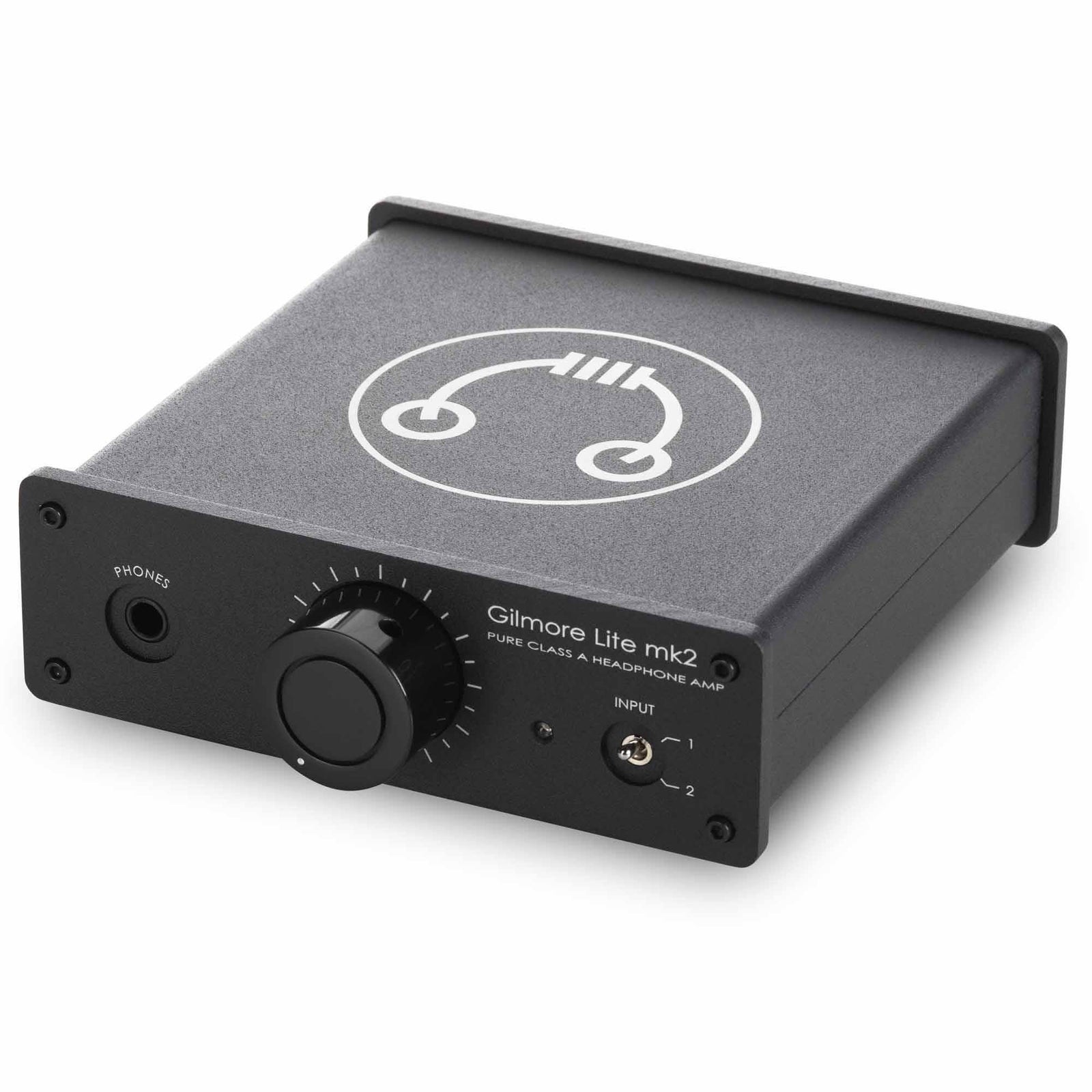 Gilmore Lite mk2 headphone amplifier front view, high quality audio equipment at The Source AV