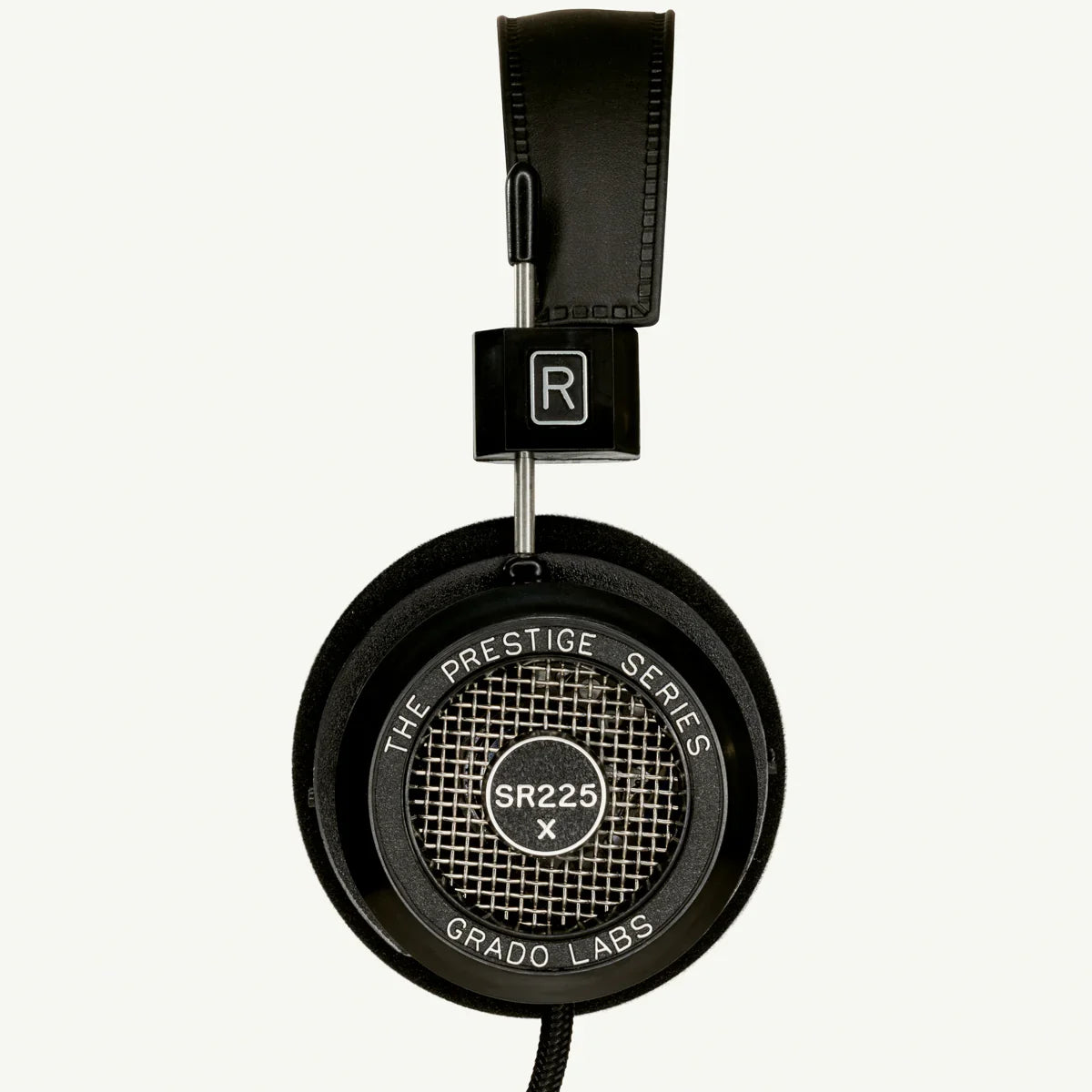 Grado SR225x Prestige Series headphones, black ear cup, high-end audio gear at The Source AV.