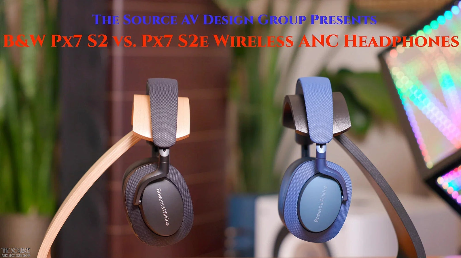 Bowers & Wilkins Px7 S2 and Px7 S2e wireless noise-canceling headphones on display at The Source AV.